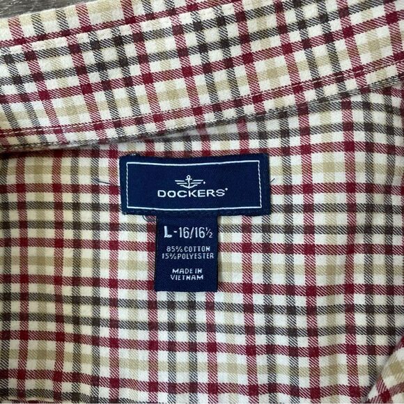 Dockers Men’s Button Down Casual Shirt Grid Long Sleeve SZ L - Picture 11 of 12